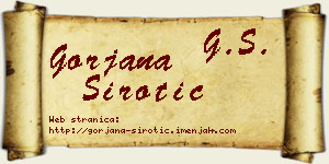 Gorjana Sirotić vizit kartica